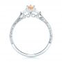 14k White Gold 14k White Gold Custom Three Stone Morganite And Diamond Engagement Ring - Front View -  102949 - Thumbnail