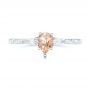  Platinum Platinum Custom Three Stone Morganite And Diamond Engagement Ring - Top View -  102949 - Thumbnail