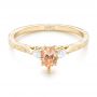 18k Yellow Gold 18k Yellow Gold Custom Three Stone Morganite And Diamond Engagement Ring - Flat View -  102949 - Thumbnail
