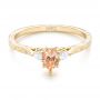 18k Yellow Gold 18k Yellow Gold Custom Three Stone Morganite And Diamond Engagement Ring - Flat View -  102949 - Thumbnail