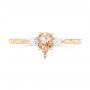 14k Yellow Gold 14k Yellow Gold Custom Three Stone Morganite And Diamond Engagement Ring - Top View -  102949 - Thumbnail