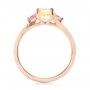 18k Rose Gold 18k Rose Gold Custom Three Stone Yellow And Pink Sapphire And Diamond Engagement Ring - Front View -  103216 - Thumbnail