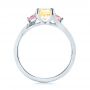  Platinum Platinum Custom Three Stone Yellow And Pink Sapphire And Diamond Engagement Ring - Front View -  103216 - Thumbnail