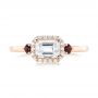14k Rose Gold 14k Rose Gold Custom Three Stone Ruby And Diamond Engagement Ring - Top View -  103239 - Thumbnail