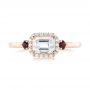 14k Rose Gold 14k Rose Gold Custom Three Stone Ruby And Diamond Engagement Ring - Top View -  103239 - Thumbnail