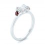 18k White Gold 18k White Gold Custom Three Stone Ruby And Diamond Engagement Ring - Three-Quarter View -  103239 - Thumbnail