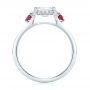 18k White Gold 18k White Gold Custom Three Stone Ruby And Diamond Engagement Ring - Front View -  103239 - Thumbnail