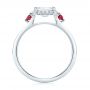 14k White Gold 14k White Gold Custom Three Stone Ruby And Diamond Engagement Ring - Front View -  103239 - Thumbnail