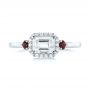 18k White Gold 18k White Gold Custom Three Stone Ruby And Diamond Engagement Ring - Top View -  103239 - Thumbnail