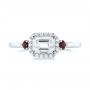  Platinum Platinum Custom Three Stone Ruby And Diamond Engagement Ring - Top View -  103239 - Thumbnail