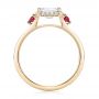 18k Yellow Gold 18k Yellow Gold Custom Three Stone Ruby And Diamond Engagement Ring - Front View -  103239 - Thumbnail