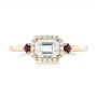 14k Yellow Gold Custom Three Stone Ruby And Diamond Engagement Ring - Top View -  103239 - Thumbnail