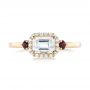 18k Yellow Gold 18k Yellow Gold Custom Three Stone Ruby And Diamond Engagement Ring - Top View -  103239 - Thumbnail