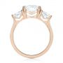 14k Rose Gold 14k Rose Gold Custom Three Stone Semi Bezel Diamond Engagement Ring - Front View -  104688 - Thumbnail