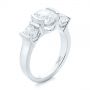 14k White Gold 14k White Gold Custom Three Stone Semi Bezel Diamond Engagement Ring - Three-Quarter View -  104688 - Thumbnail