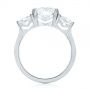 18k White Gold 18k White Gold Custom Three Stone Semi Bezel Diamond Engagement Ring - Front View -  104688 - Thumbnail