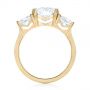 18k Yellow Gold 18k Yellow Gold Custom Three Stone Semi Bezel Diamond Engagement Ring - Front View -  104688 - Thumbnail