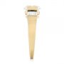 14k Yellow Gold Custom Three Stone Semi Bezel Diamond Engagement Ring - Side View -  104688 - Thumbnail