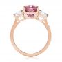 14k Rose Gold 14k Rose Gold Custom Three Stone Spinel And Diamond Engagement Ring - Front View -  103647 - Thumbnail