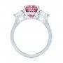 18k White Gold 18k White Gold Custom Three Stone Spinel And Diamond Engagement Ring - Front View -  103647 - Thumbnail