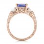 18k Rose Gold 18k Rose Gold Custom Three Stone Tanzanite And Diamond Anniversary Ring - Front View -  102144 - Thumbnail