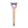 14k Rose Gold 14k Rose Gold Custom Three Stone Tanzanite And Diamond Anniversary Ring - Side View -  102144 - Thumbnail