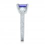  Platinum Platinum Custom Three Stone Tanzanite And Diamond Anniversary Ring - Side View -  102144 - Thumbnail