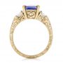 18k Yellow Gold 18k Yellow Gold Custom Three Stone Tanzanite And Diamond Anniversary Ring - Front View -  102144 - Thumbnail