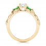 18k Yellow Gold 18k Yellow Gold Custom Three-stone Tsavorite And Diamond Engagement Ring - Front View -  103209 - Thumbnail