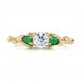 18k Yellow Gold 18k Yellow Gold Custom Three-stone Tsavorite And Diamond Engagement Ring - Top View -  103209 - Thumbnail