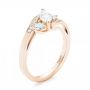 18k Rose Gold And Platinum 18k Rose Gold And Platinum Custom Three Stone Two-tone Diamond Engagement Ring - Three-Quarter View -  103008 - Thumbnail