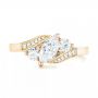 14k Yellow Gold And Platinum 14k Yellow Gold And Platinum Custom Three Stone Two-tone Diamond Engagement Ring - Top View -  103008 - Thumbnail