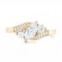 14k Yellow Gold And 14K Gold 14k Yellow Gold And 14K Gold Custom Three Stone Two-tone Diamond Engagement Ring - Top View -  103008 - Thumbnail