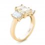 18k Yellow Gold 18k Yellow Gold Custom Three Stone Yellow Sapphire And Diamond Engagement Ring - Three-Quarter View -  103534 - Thumbnail