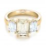 14k Yellow Gold 14k Yellow Gold Custom Three Stone Yellow Sapphire And Diamond Engagement Ring - Flat View -  103534 - Thumbnail