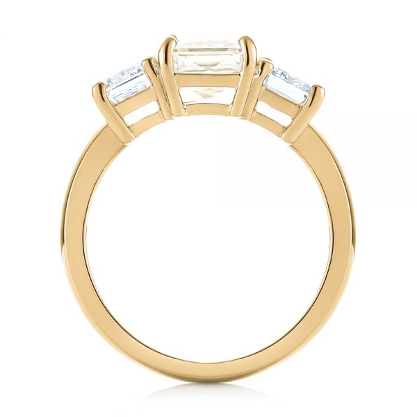 18k Yellow Gold 18k Yellow Gold Custom Three Stone Yellow Sapphire And Diamond Engagement Ring - Front View -  103534