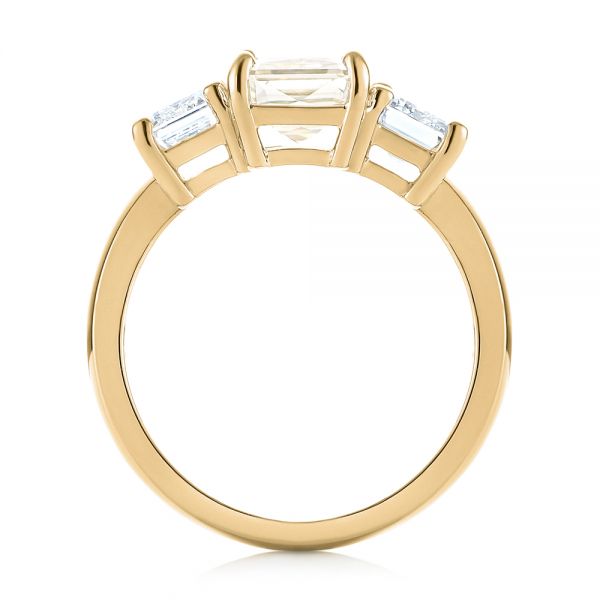 14k Yellow Gold 14k Yellow Gold Custom Three Stone Yellow Sapphire And Diamond Engagement Ring - Front View - 103534