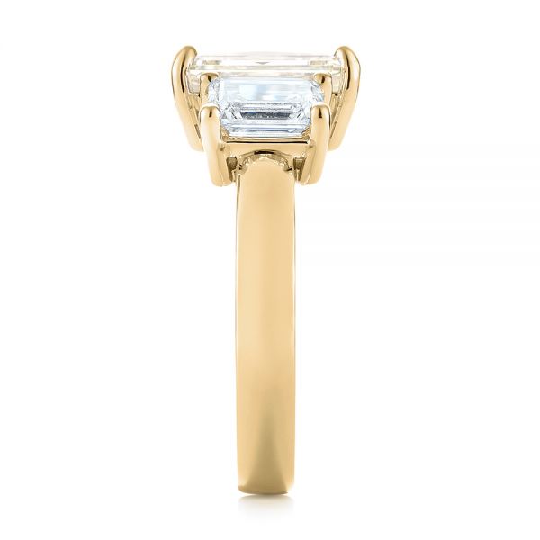 14k Yellow Gold 14k Yellow Gold Custom Three Stone Yellow Sapphire And Diamond Engagement Ring - Side View - 103534