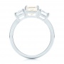 14k White Gold Custom Three Stone Yellow Sapphire And Diamond Engagement Ring - Front View -  103534 - Thumbnail