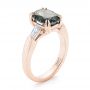 14k Rose Gold 14k Rose Gold Custom Three Stone Zoisite And Diamond Engagement Ring - Three-Quarter View -  103288 - Thumbnail