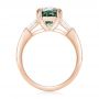 18k Rose Gold 18k Rose Gold Custom Three Stone Zoisite And Diamond Engagement Ring - Front View -  103288 - Thumbnail