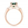 18k Rose Gold 18k Rose Gold Custom Three Stone Zoisite And Diamond Engagement Ring - Front View -  103288 - Thumbnail