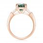 14k Rose Gold 14k Rose Gold Custom Three Stone Zoisite And Diamond Engagement Ring - Front View -  103288 - Thumbnail