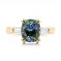 18k Yellow Gold 18k Yellow Gold Custom Three Stone Zoisite And Diamond Engagement Ring - Top View -  103288 - Thumbnail