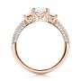 14k Rose Gold 14k Rose Gold Custom Three Stone And Pave Diamond Engagement Ring - Front View -  100886 - Thumbnail