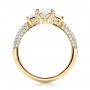 18k Yellow Gold 18k Yellow Gold Custom Three Stone And Pave Diamond Engagement Ring - Front View -  100886 - Thumbnail