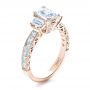 14k Rose Gold 14k Rose Gold Custom Three Stone And Princess Cut Diamond Engagement Ring - Three-Quarter View -  1267 - Thumbnail