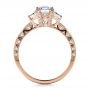 18k Rose Gold 18k Rose Gold Custom Three Stone And Princess Cut Diamond Engagement Ring - Front View -  1267 - Thumbnail