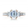 14k Rose Gold 14k Rose Gold Custom Three Stone And Princess Cut Diamond Engagement Ring - Top View -  1267 - Thumbnail