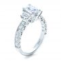  Platinum Custom Three Stone And Princess Cut Diamond Engagement Ring - Three-Quarter View -  1267 - Thumbnail